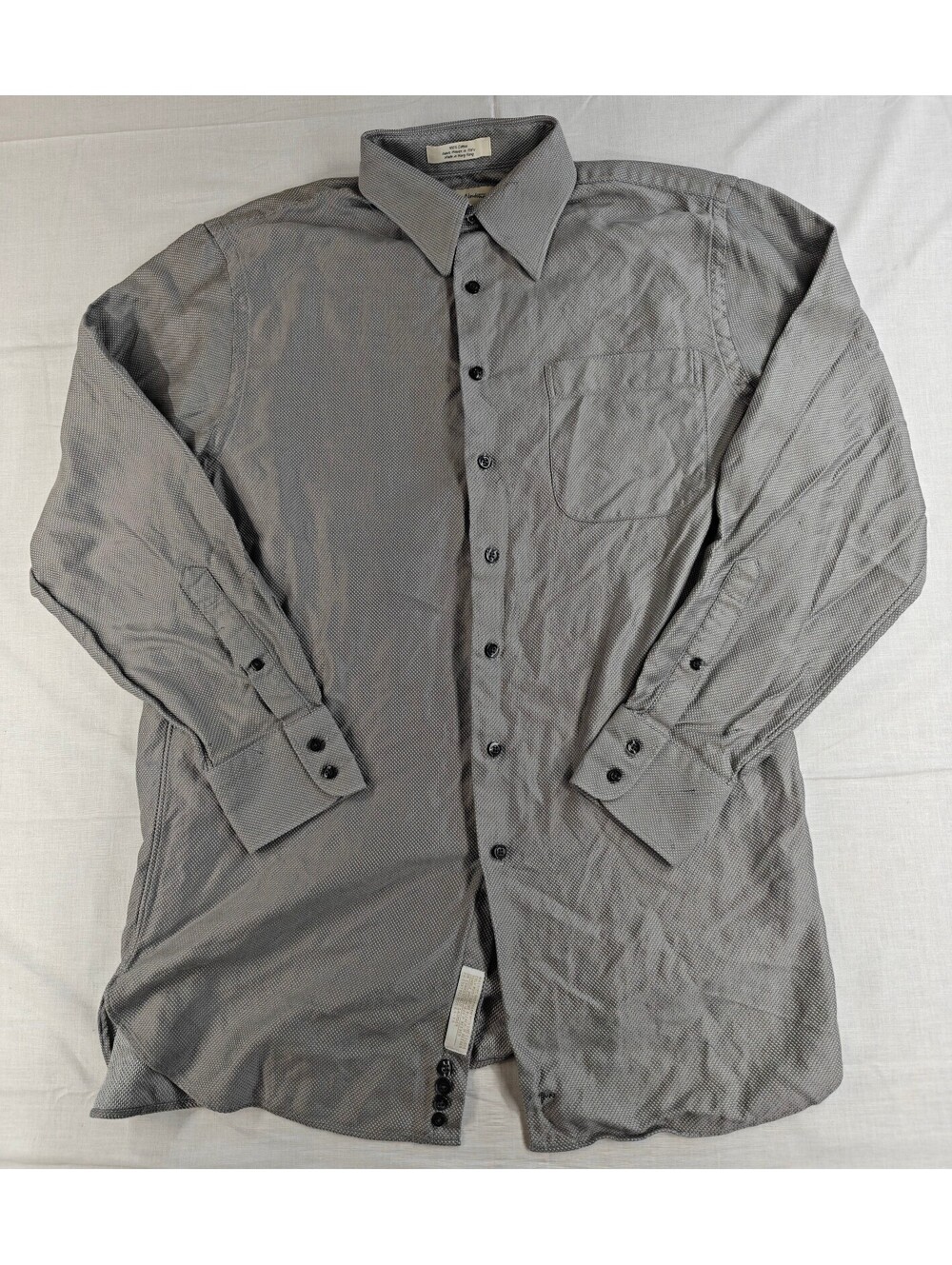 John W. Nordstrom Men’s Medium Gray 100% Cotton Italian Fabric Dress Shirt